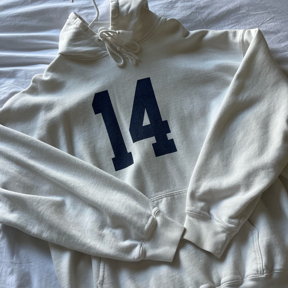 Brandy Melville Hoodie with Navy '14' Graphic